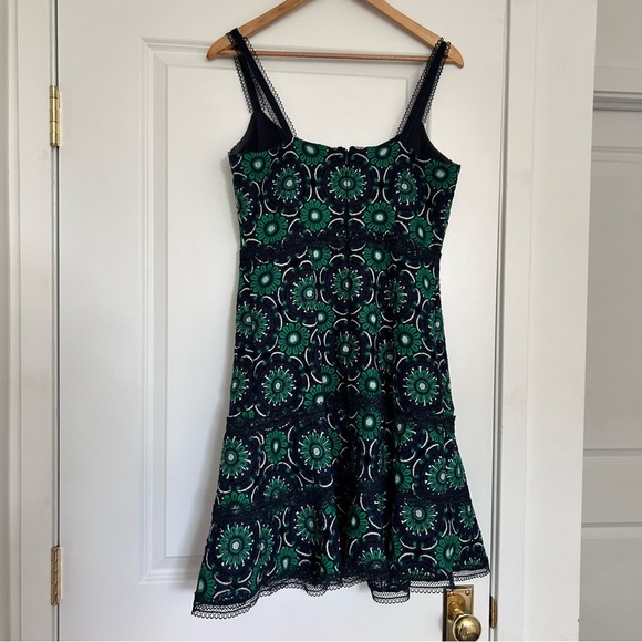 J. Crew Eyelet Tiered Floral Embroidered Dress Mini Women’s 6 Navy Old Money - Picture 11 of 11